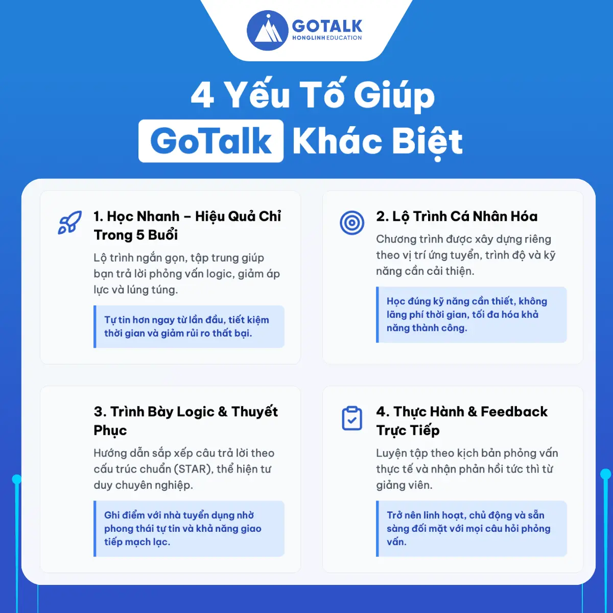 4 Yếu Tố Giúp GoTalk Khác Biệt Trong Học Tiếng Anh Phỏng Vấn